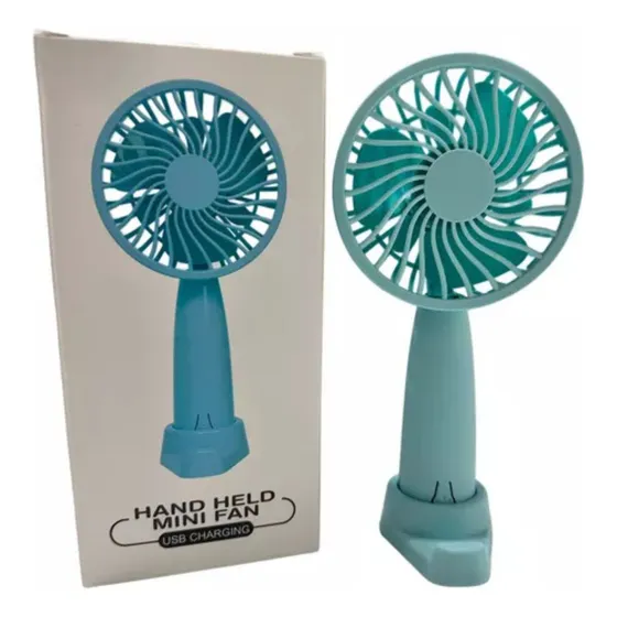 Mini Ventilador De Mano Portátil Recargable Usb Con Luz Led