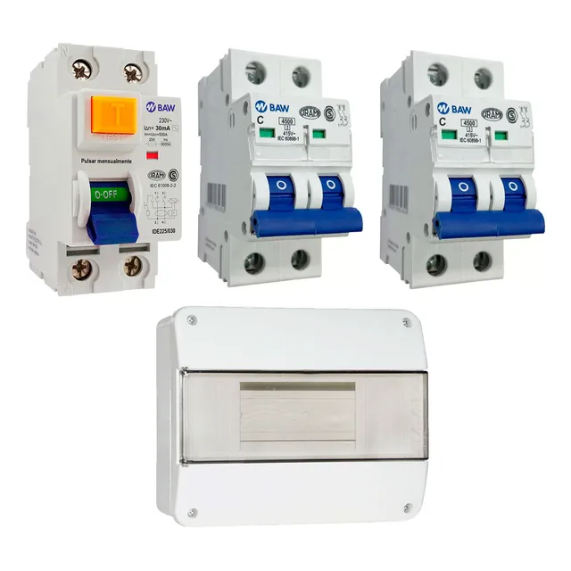 Kit Instalación Domiciliaria 2x Termica Disyuntor Caja 40a
