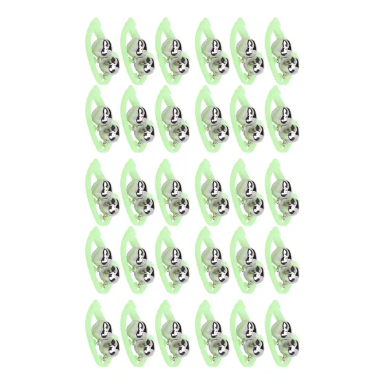 30pcs Noite Vara De Pesca Mordida Alarme Luminoso Twin Sinos