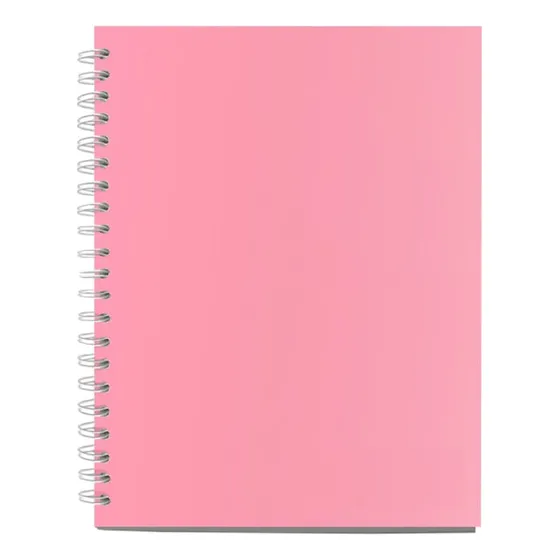 Cuaderno Espiral A4 100hjs Cuadros Economico Rosado Pastel
