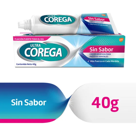 Corega Ultra 40g S/sabor Pegamento Prótesis Dental Envío Gra
