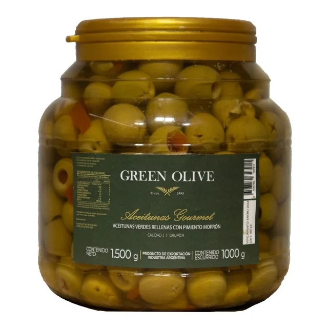 Aceitunas Verdes Rellenas Con Pimiento Morrón X 1 Kg