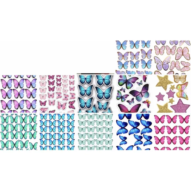 Toppers De Mariposas  Tortas De Cumpleaños Stickers Pegatina
