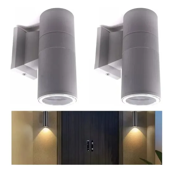 Set X2 Aplique Pared Exterior Luminaria Foco Unidireccional