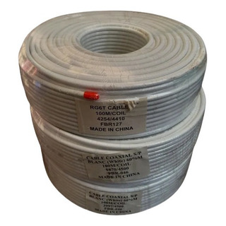 Cable Rg6 100 Metros Blanco Cable Rg6 100 Metros Blanco