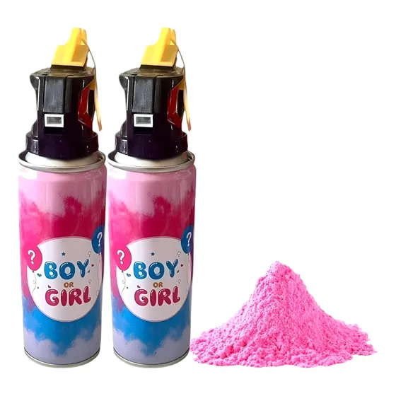 Packx2 Extintor Humo Revelacion De Genero Cañon Spray Color 
