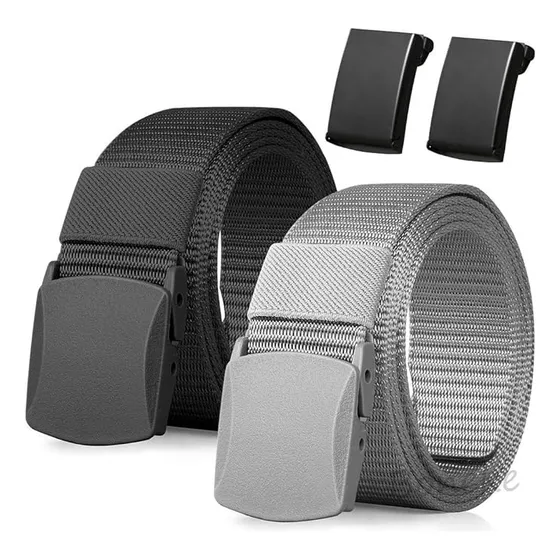 Cinturones Hombre Moda Casual Ajustable Militar Cinto 2 Pcs