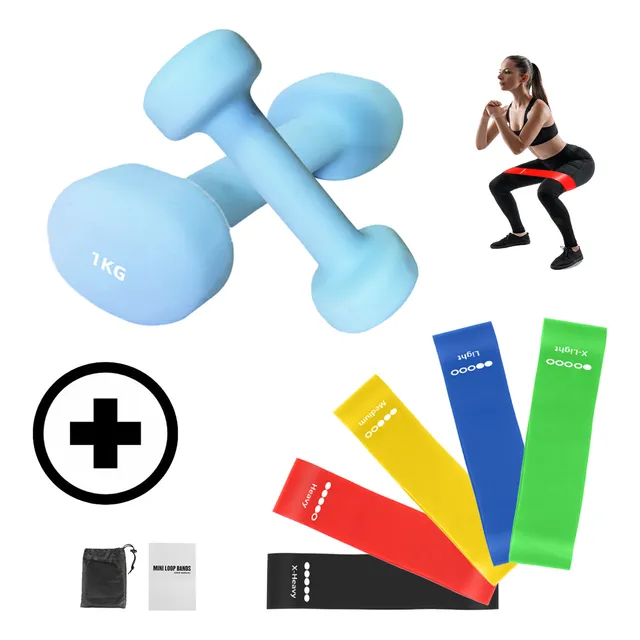 Kit De Pesas Para Ejercicio Mancuernas Neopreno Gym 1kg