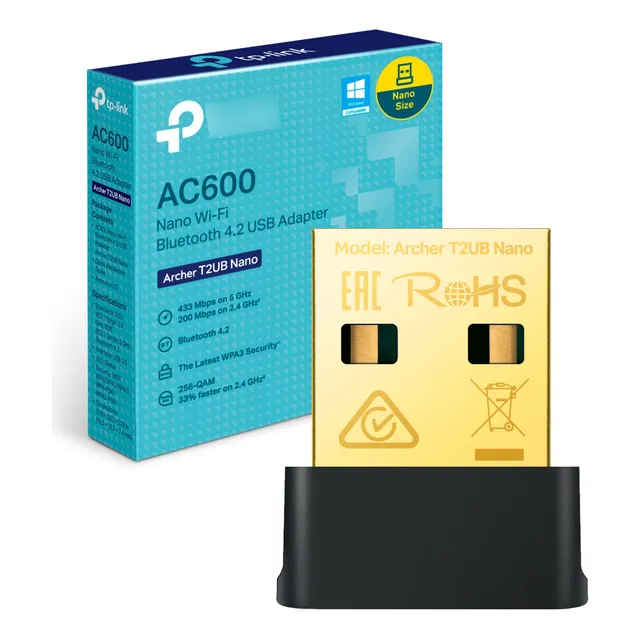 Usb Adapter Tplink Archer T2ub Nano Ac600  Wi Fi + Bluetooth