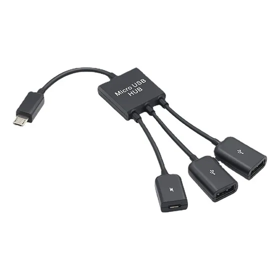 Cabo Adaptador Otg Duplo Usb 2.0 Host Otg Macho Para Fêmea P