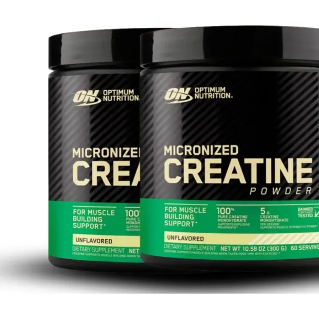 Pack Creatina Micronizada Optimum Nutrition 2  De 300g C/u Sin Sabor