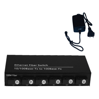 Convertidor Medios De Fibra Óptica Switch 6 Puertos Sc 100mb Convertidor Medios De Fibra Óptica Switch 6 Puertos Sc 100mb