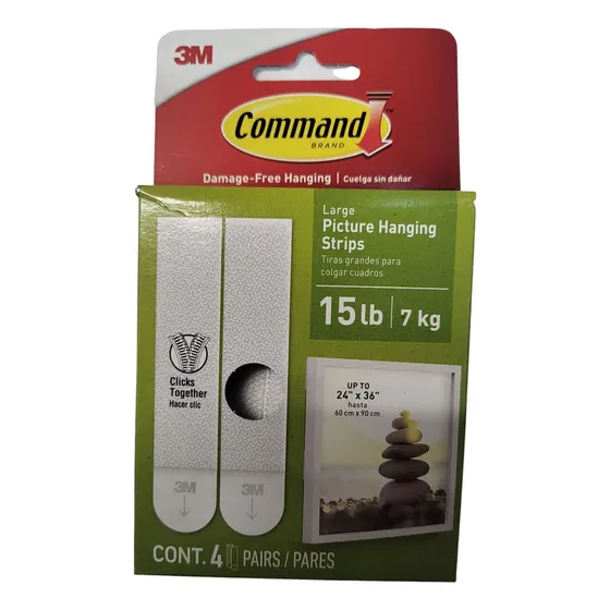 Tiras P Cuadros Sin Clavo Command 3m 4 Pares Abrojos Grandes