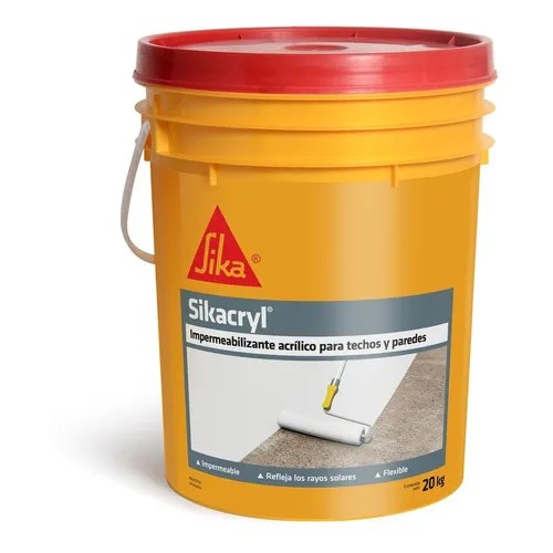 Pintura Membrana Liquida Impermeabilizante Sikacryl 20k Color Terracota
