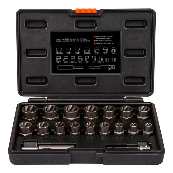 Juego Extractor De Tornillos Tuerca Y Pernos Barridos 18 Pzs