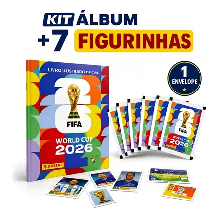 Álbum Oficial Copa Do Mundo 2026 Brochura + 7 Figurinhas