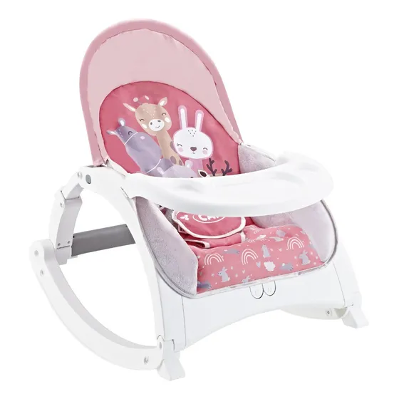 Silla Mecedora Bouncer Para Bebe Vibradora Con Bandeja Color Rosado Y Celeste Silla Bandeja