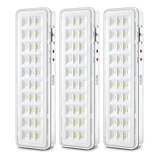 Elgin Kit 3 Luminária Emergência 30 Leds Elgin Bateria