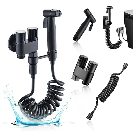 Grifo Para Inodoro+ Válvula Angular Doble Salida+ Cepil Kit