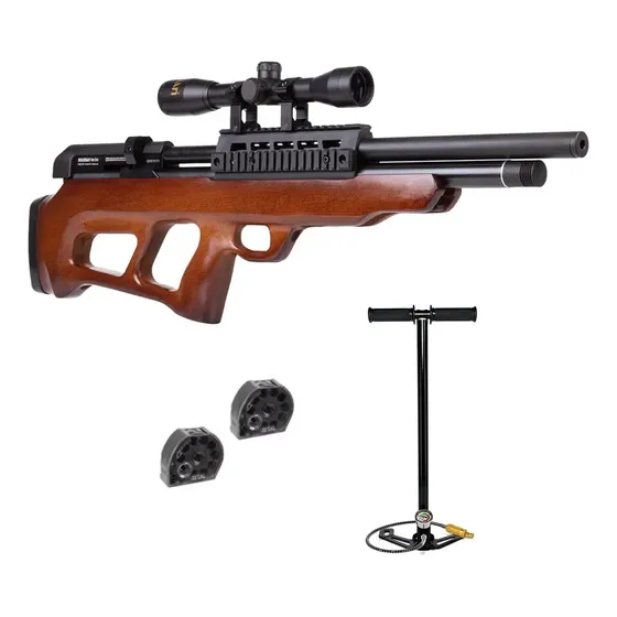Rifle Pcp Bemman Commander Bullpup 5.5 Pack Completo Sportac Marrón 558.8 Mm