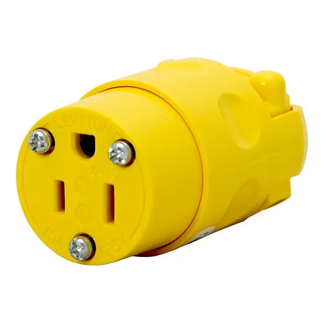 515cv Leviton Conector Colgante Pvc 2p3h 15a 125v 5-15r Color Amarillo
