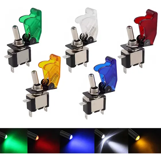 5 Switch Interruptor Apagador Universal Tipo Avion Con Luzf