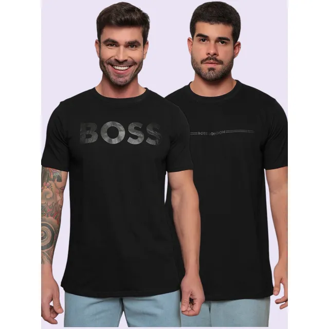 Kit Com 2 Camisetas Estampada Masculina 100% Algodão Premium