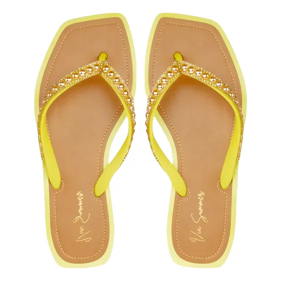 Chinelo Bordado Pedraria Rasteirinha Casual Verão Elegante