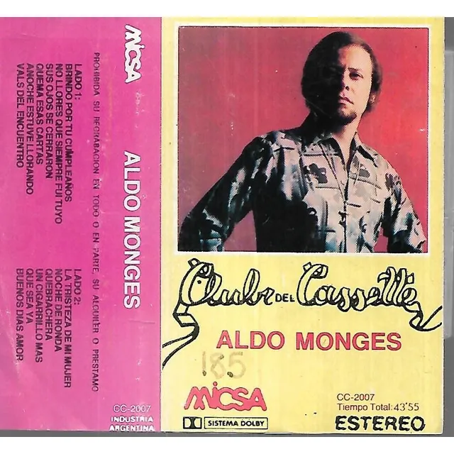 Aldo Monges Album Homonimo Brindo Por Tu Cumpleaños Cassette