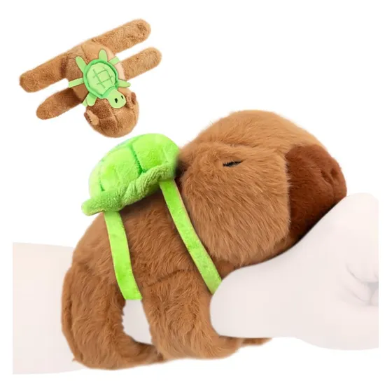 Peluche Capibara Pulsera Brazalete Con Tortuga De 18 X 12 Cm