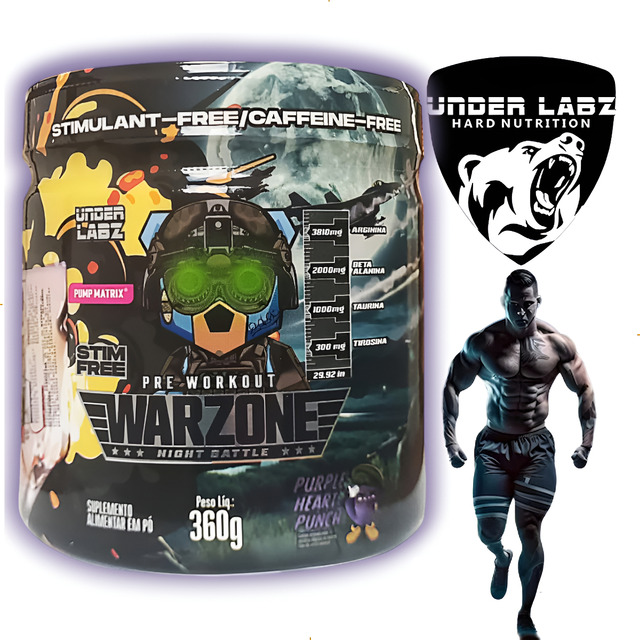 Pré Treino Warzone Pote 360g Under Labz Purple Heart Punch Pré Treino Warzone Pote 360g Under Labz Purple Heart Punch