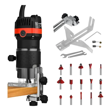 Kit Tupia Manual Laminadora 800w 6mm + Jogo De Fresas 15 Pcs