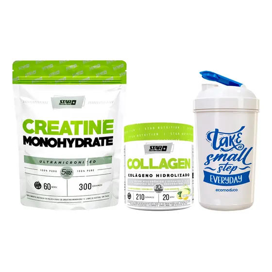 Star Nutrition Creatina 300 Gr + Colágeno 210 Gr + Vaso