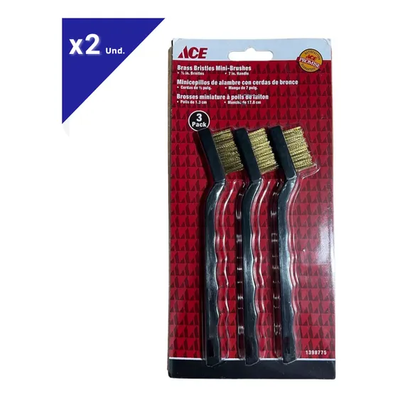 Mini Cepillos Alambre Con Cerdas De Bronce Mango 7´´ Ace 