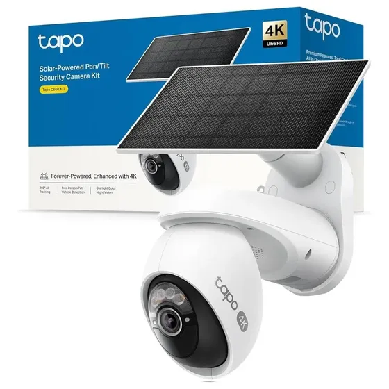 Cámara Wi-fi Tp-link Tapo C660 Kit 4k Con Panel Solar Y Batería Dual Band Visión Nocturna A Color | Cuotas sin interés