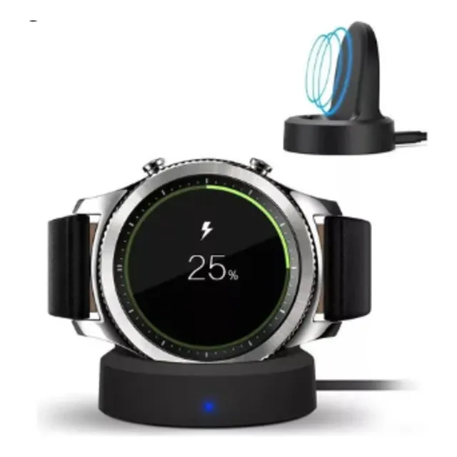 Base Cargador Smartwatch Reloj Samsung Gear S2 S3 S4 Active Negro