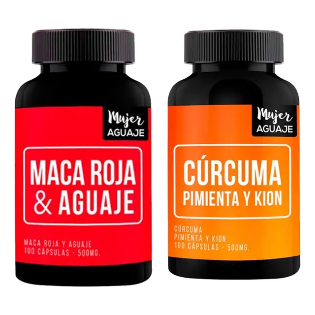 Maca Roja & Aguaje 100 Cápsulas + Cúrcuma 100 Cápsulas Mujer