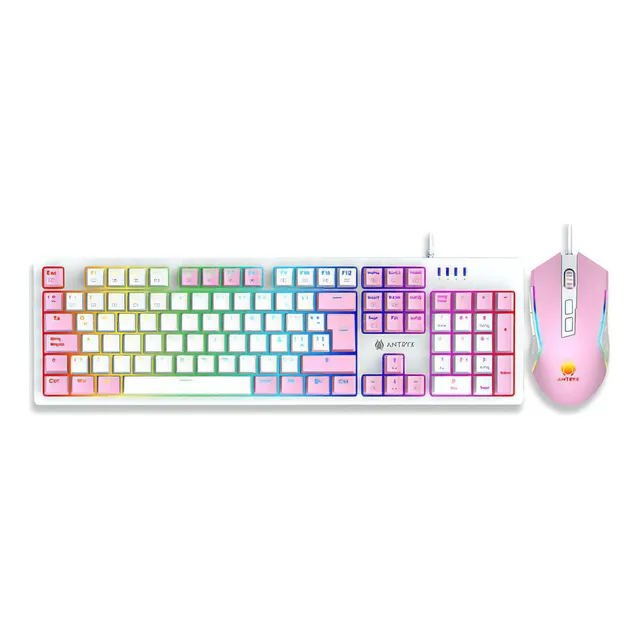 Kit Gaming Teclado Mecanico + Mouse Antryx Gc-5400 Color del teclado Rojo