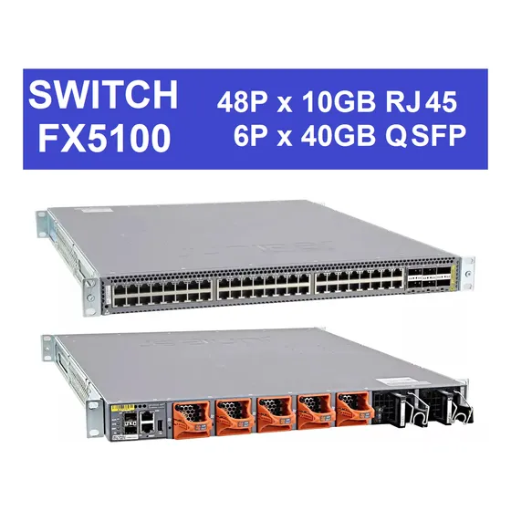 Switch Fx5100 48 Ptos De 10gb Rj45 + 6 X 40gb Fibra Q Sfp Ia