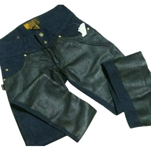 Jeans Con Cuerina Dama