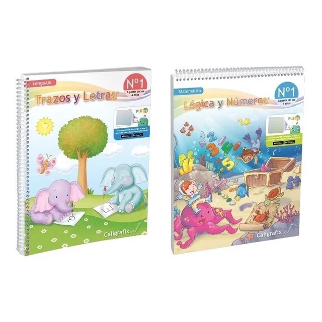 Pack Trazos Y Letras 1 + Lógica Y Números 1 (pre-kinder) Cx
