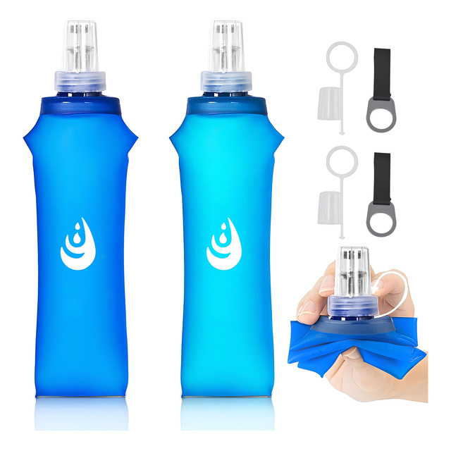 Kit 2 Garrafa De Água Corrida 500ml -soft Flask Livre De Bpa Azul Kit 2 Garrafa De Água Corrida 500ml -soft Flask Livre De Bpa Azul