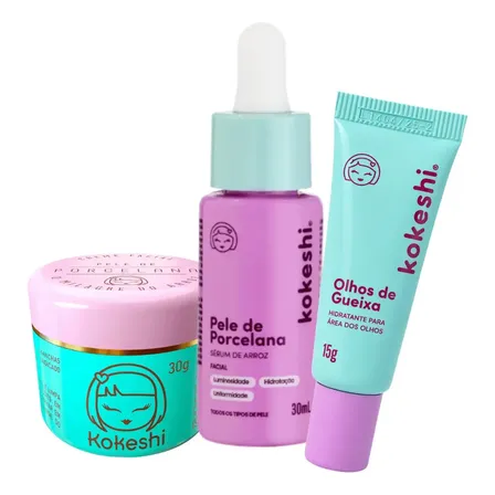 Pele De Porcelana Sérum De Arroz E Olhos De Gueixa Kokeshi