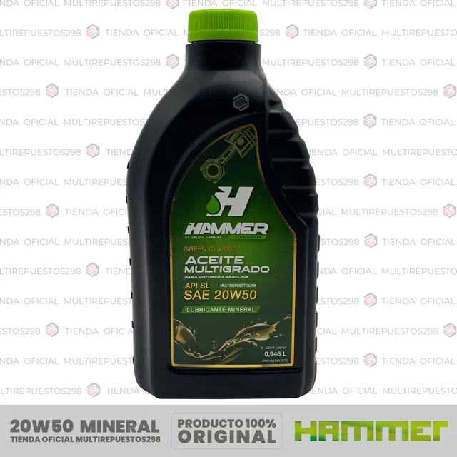 Aceite Mineral Litro 20w50 Sn 946ml Envase 1pck