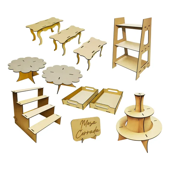 Kit Mesa De Dulces Candybar Mdf Muebles Para Cupcakes  
