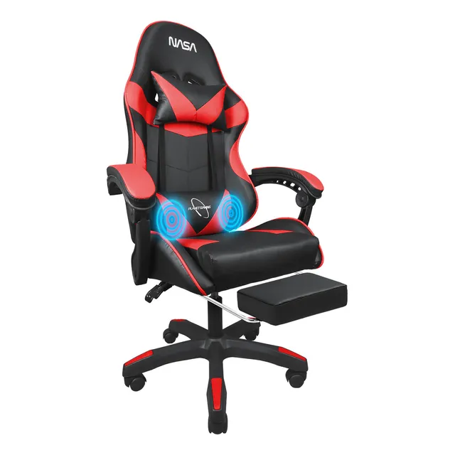 Silla Gamer Nasa Escritorio Ergonómica Ajustable Con Masaje Color Rojo