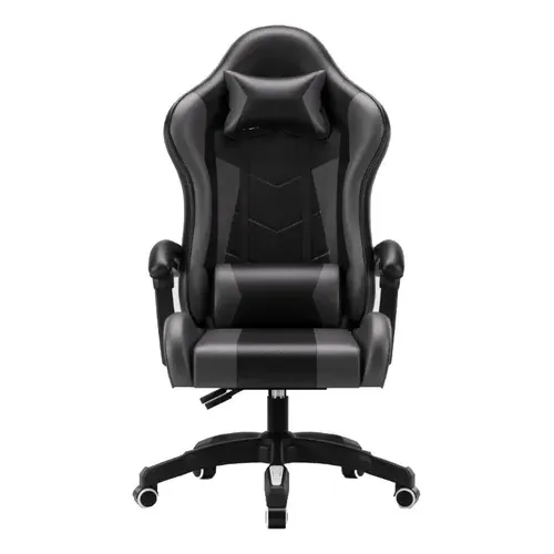 Silla Gamer Ergonómica Reclinable Premium Para Pc Escritorio Negro Cuero Sintético Genérica