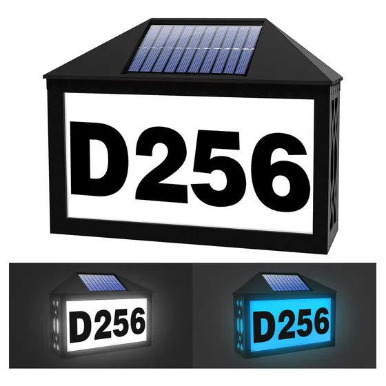 Numero Casa Iluminado Placa Direccin Alimentada Energia