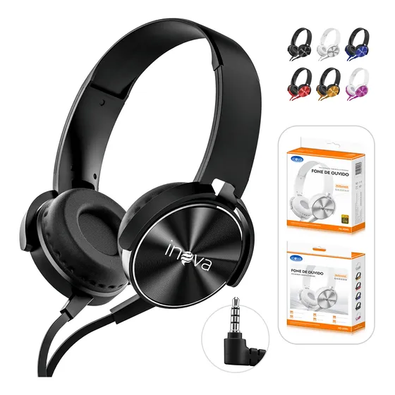 Fone De Ouvido Headset Com Fio P2 3.5mm Microfone Regulável