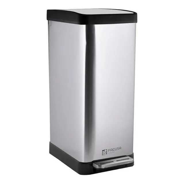 Papelera Acero Inoxidable 30 Litros Facusa Con Pedal